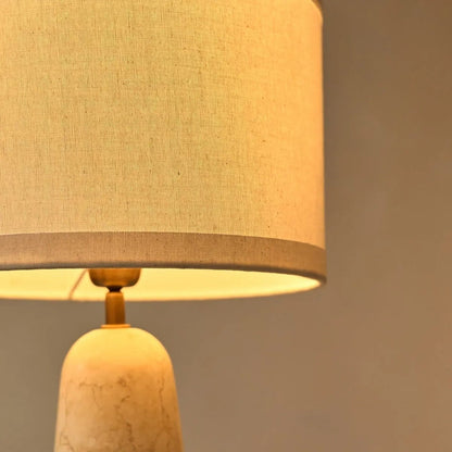 Marble Table Lamp with Cotton Shade – Elegant Design
