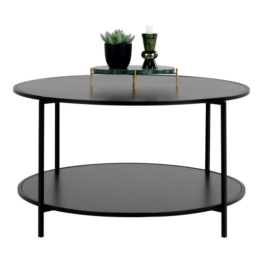 Vita Kawa stolik – Czarna, stal, ø80x45 cm