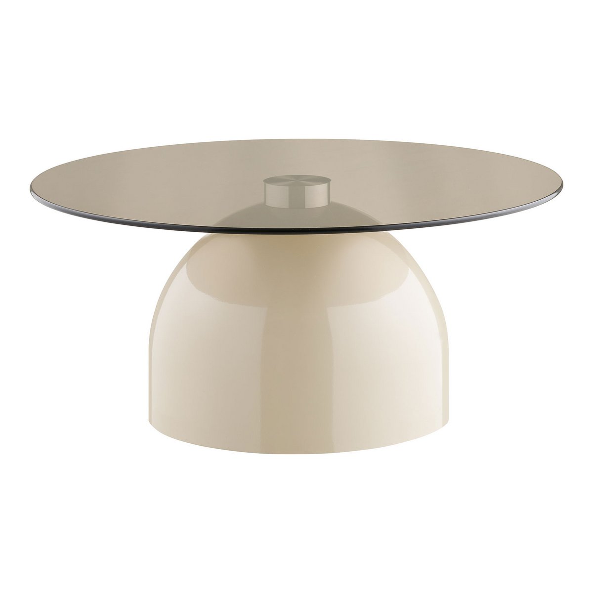 Ravello Coffee table, tempered glass/metal, grey/beige, ø70x33 cm