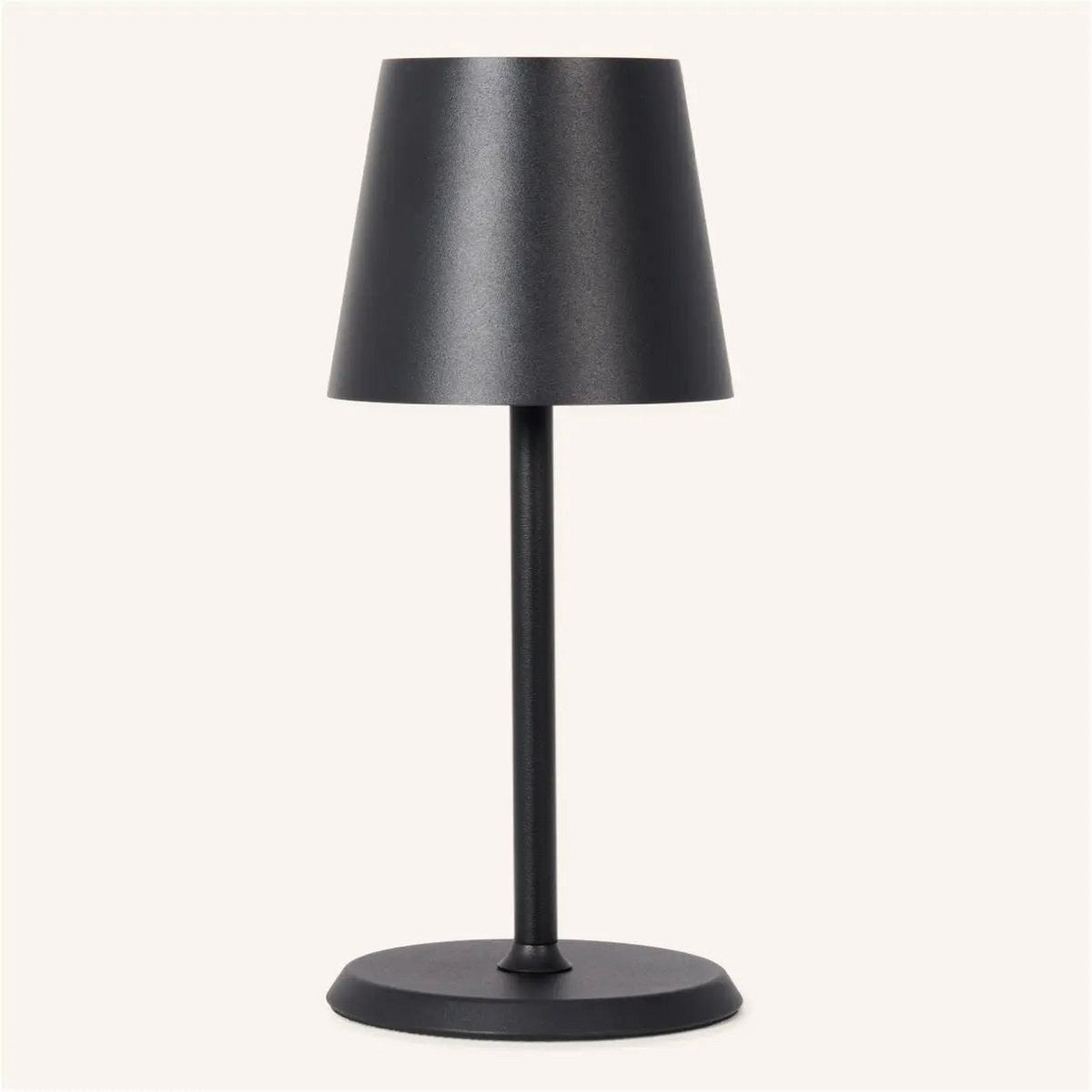 Cordless Table Lamp - Dimmable Black Metal Accent Light