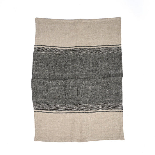 Λινή Πετσέτα Κουζίνας - Natural Black - 50x70