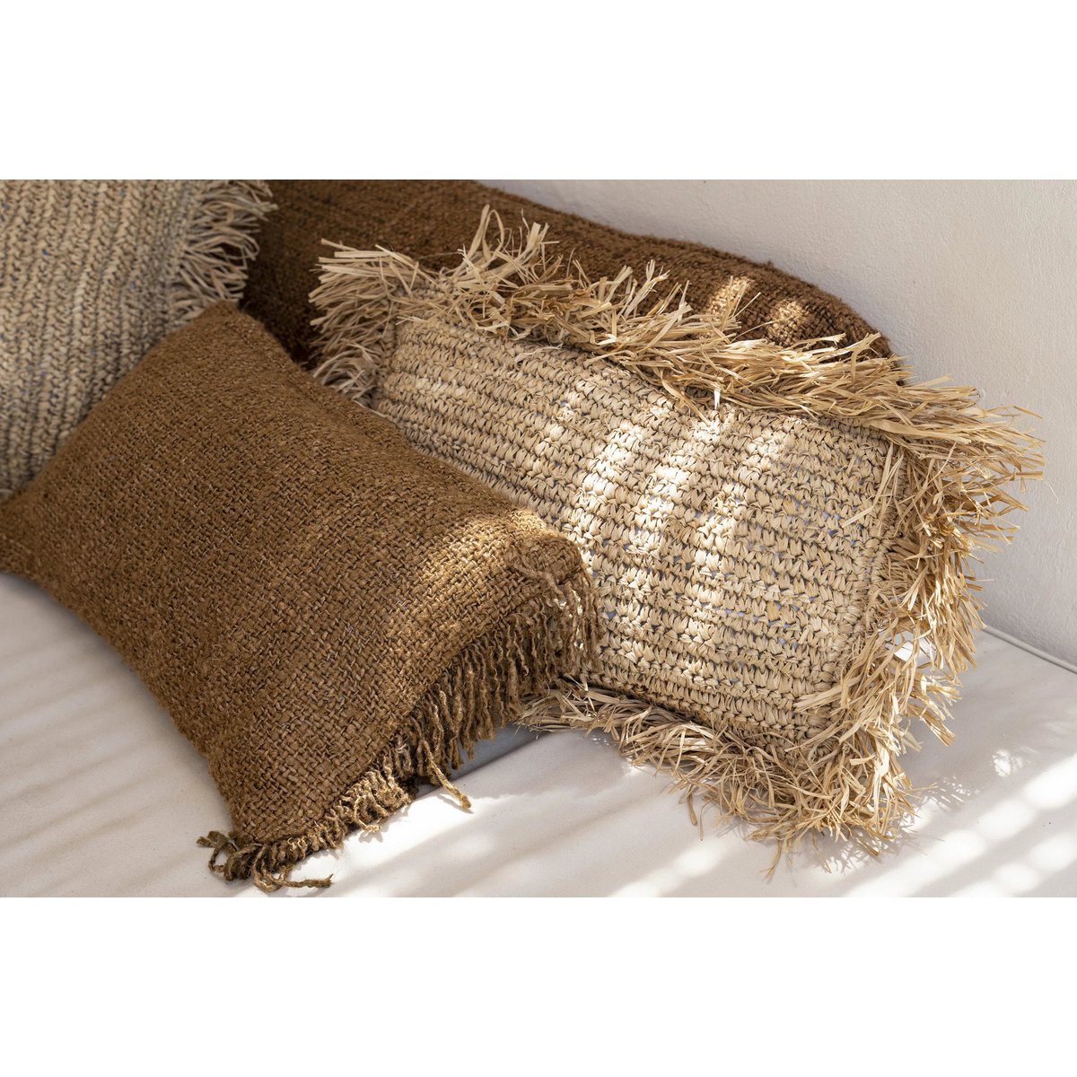 The Raffia Cushion Cover Rectangular - Natural - 30x50
