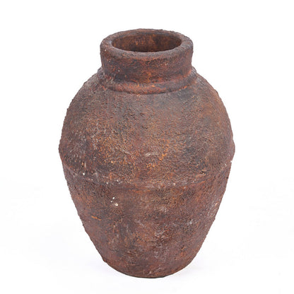 Terracotta Vase - Burgundy Rustic Amphora Vase - Medium