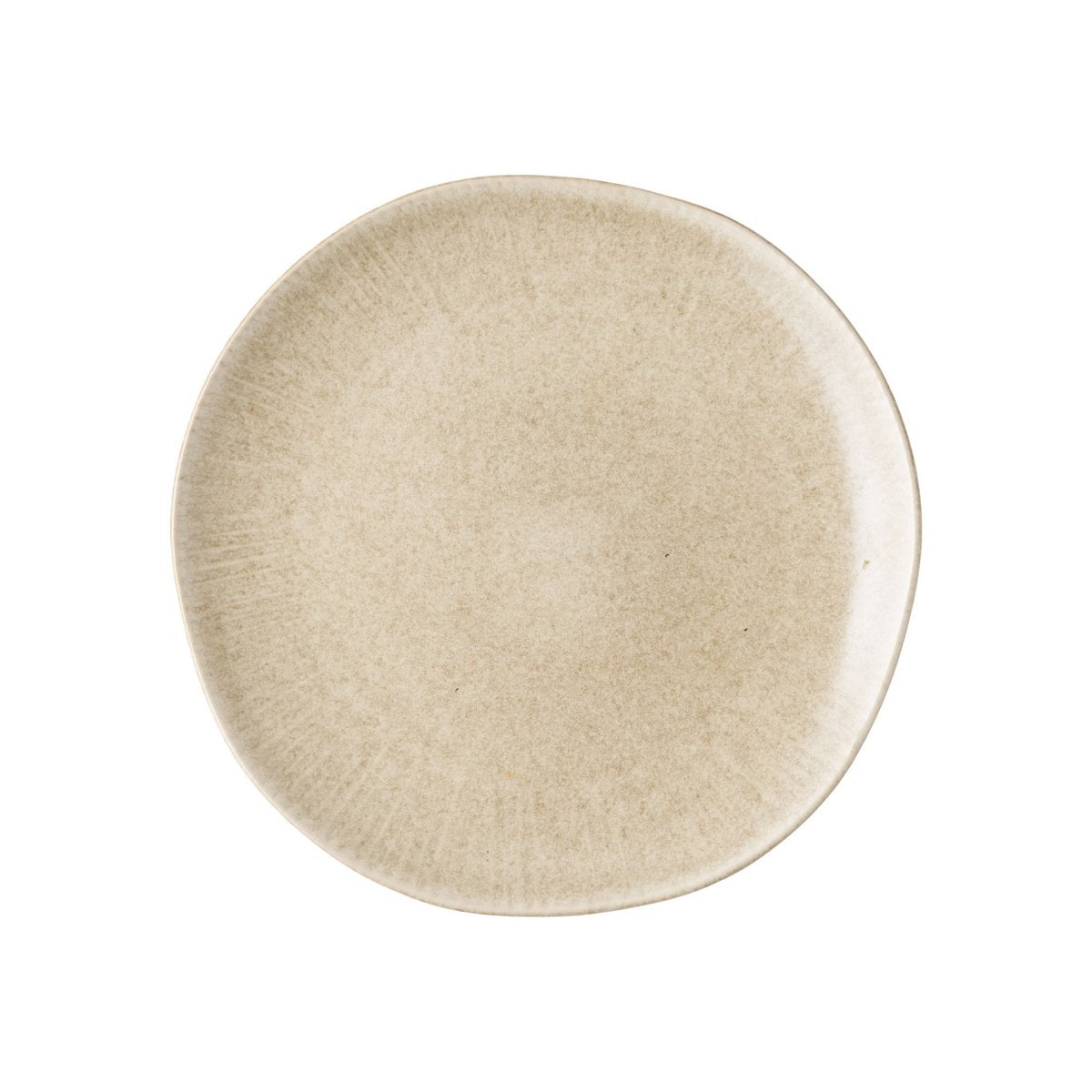 Ceramic Lunch Plates Set of 4 - Beige Scandinavian Style, 21cm