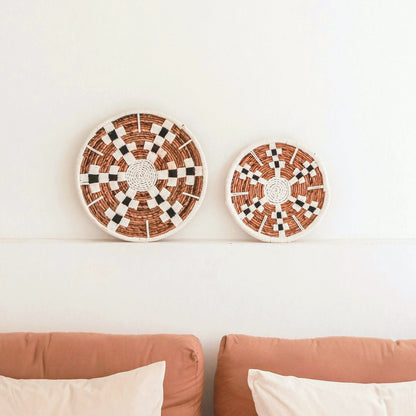 Banana Fiber Boho Wall Basket – Round Decor Bowl, Two Sizes
