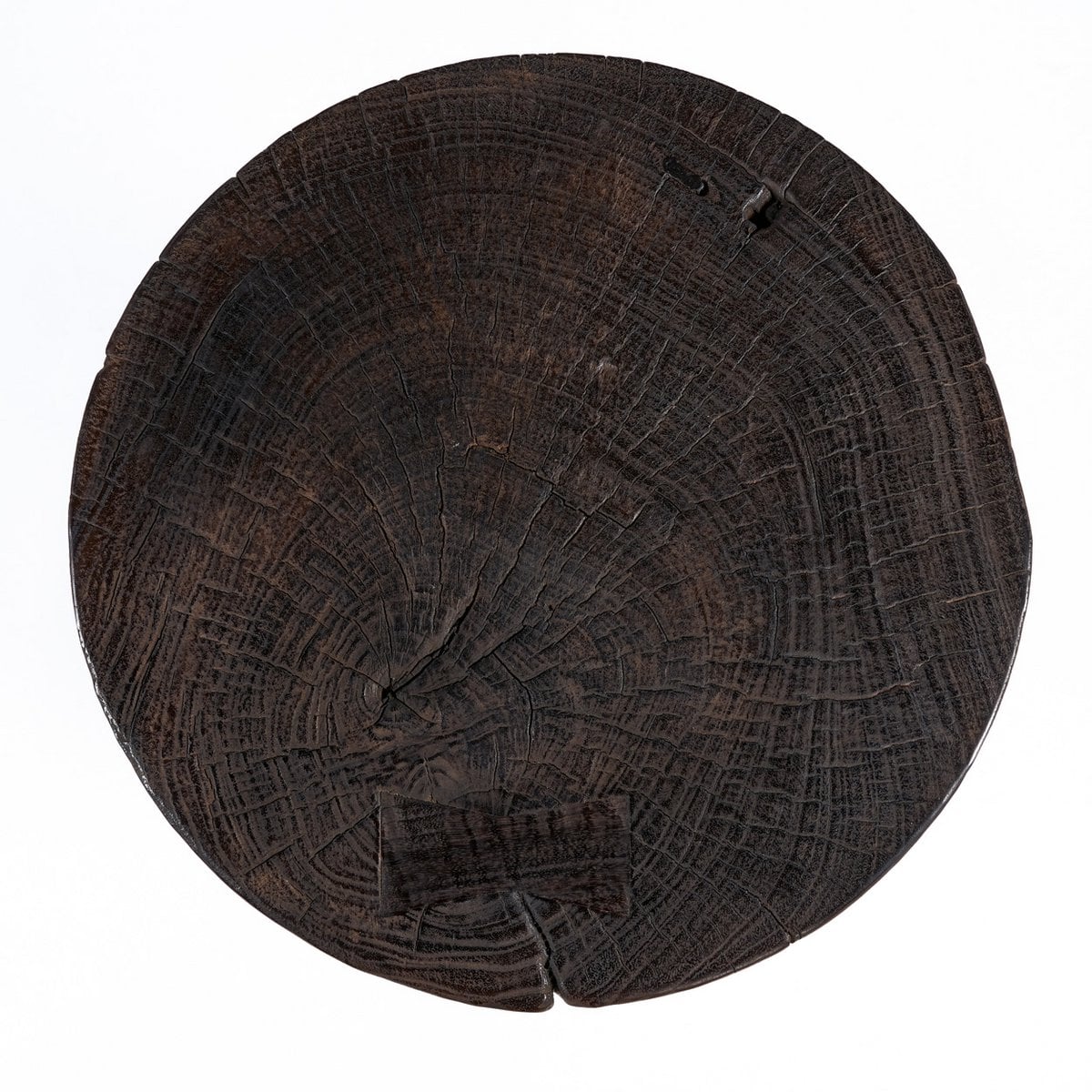 Walnut Wood Side Table - Modern Accent Table with Tiered Rings