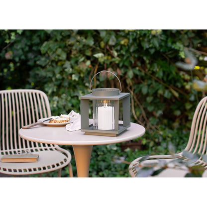 Metal and Glass Lantern - Green Lohals Lantern 18x18x20.5 cm