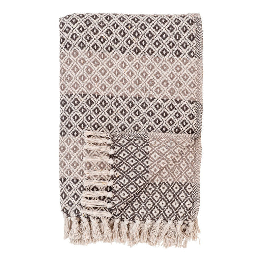 Alanya Plaid - Plaid, brown/beige/white, Cotton, Polyester, 130x180 cm