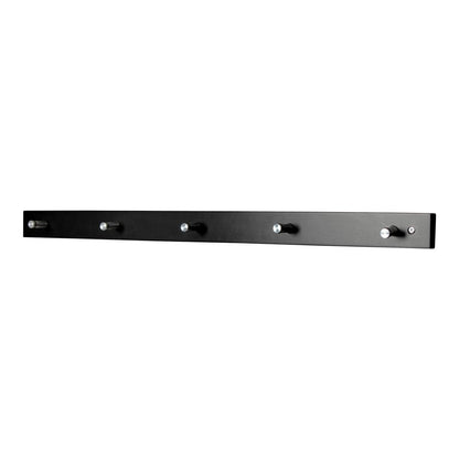 Modern Pinewood and Steel Coat Rack - Space Saving Wall Mount, 70cm, Black