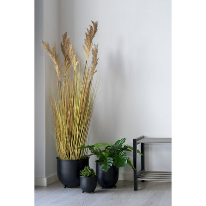Metal Plant Pots - Black, Set of 3 - Modern Indoor Flowerpots
