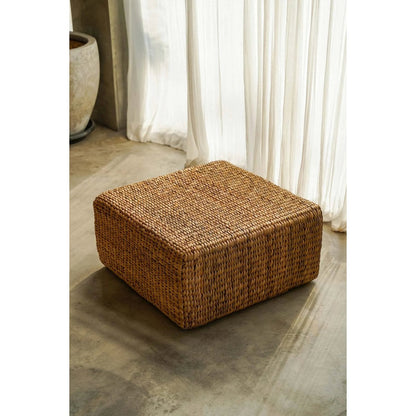 Natural Hyacinth Pouffe Square - Woven Ottoman, Medium