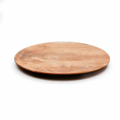 Teak Root Plate - Round Natural Wood Serving Plate, Medium