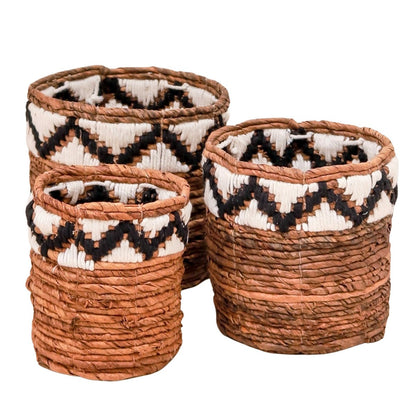 Woven Basket - Boho Macrame Basket for Plants or Storage