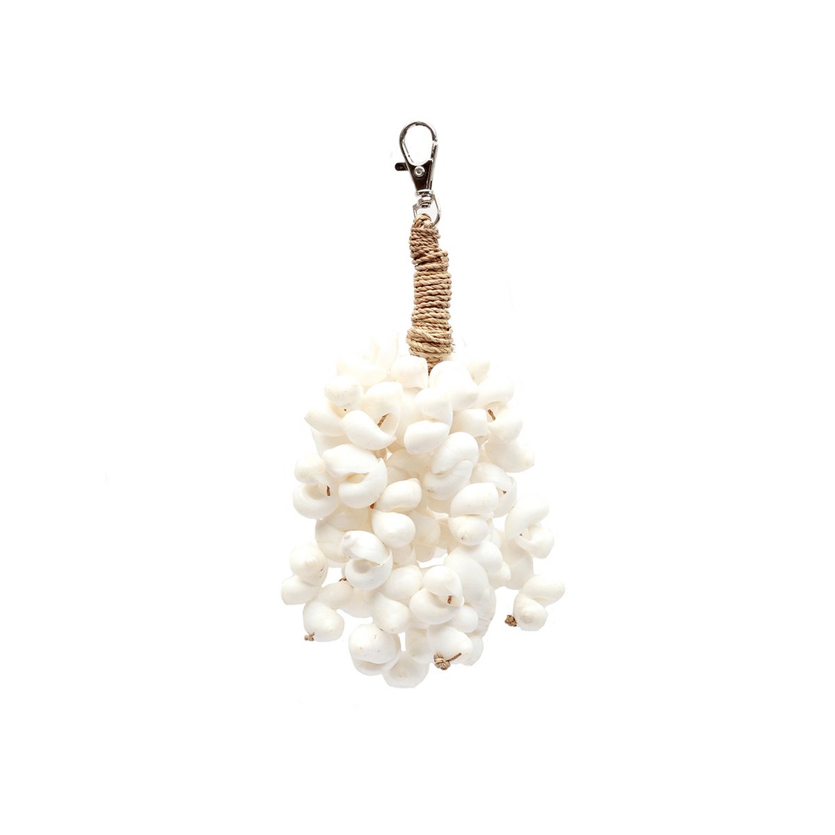 Seashell Keychain - White Coastal Keychain Decor