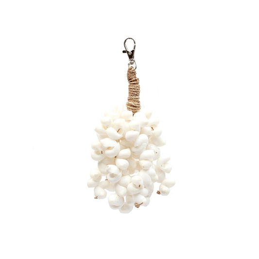 Seashell Keychain - White Coastal Keychain Decor