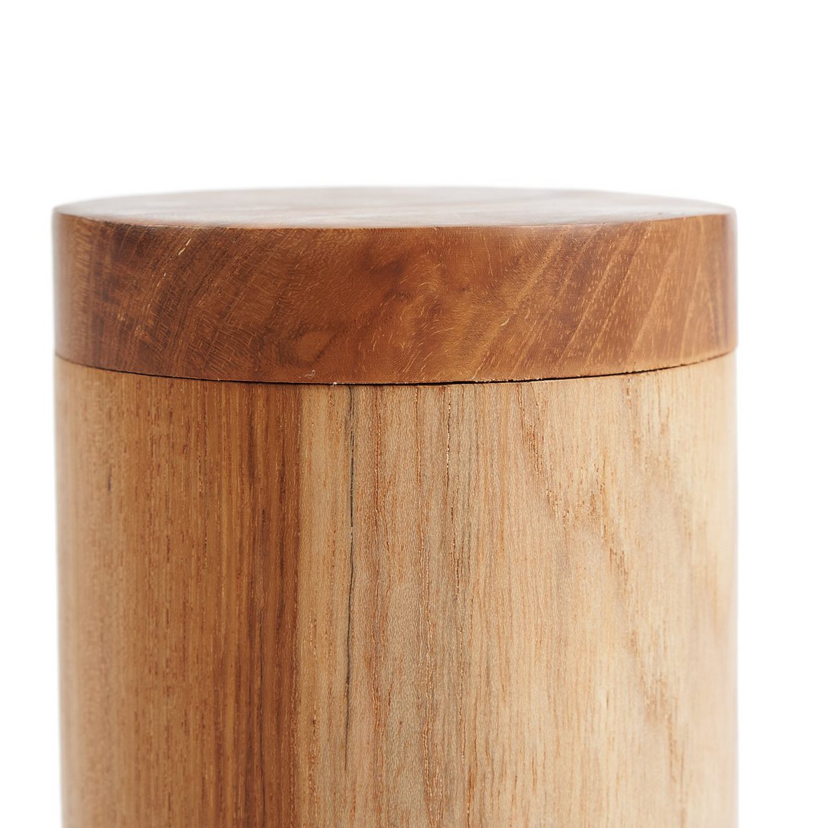 Teak Wood Storage Jar - Large Hand-Carved Decorative Container