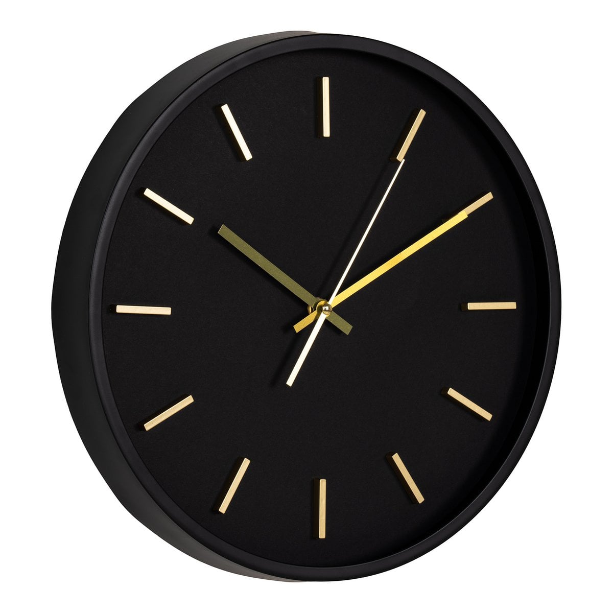 Black Wall Clock - Silent Round Clock, Kensington ø35 cm