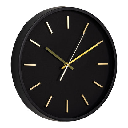 Black Wall Clock - Silent Round Clock, Kensington ø35 cm