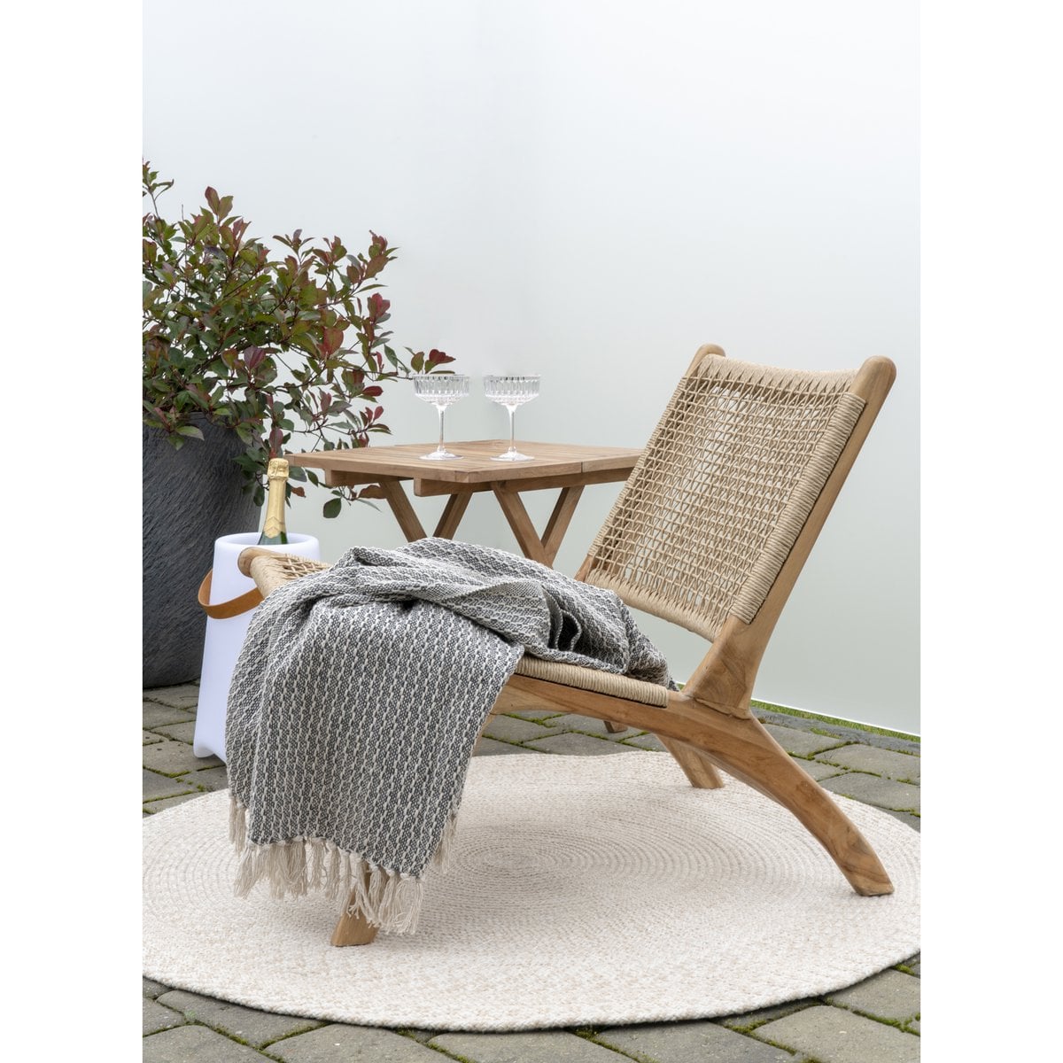 Menorca Rug - Sand, 100% Recycled PET, Ø120 cm