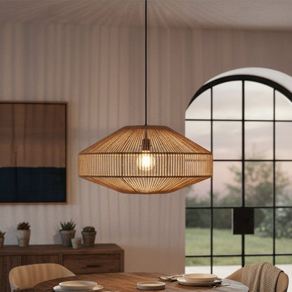 Natural Rope Pendant Light - Linea Gem Hanging Lamp
