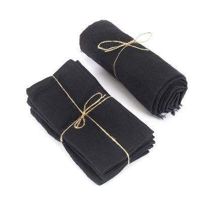 Linen Tablecloth Black - Square 150x150