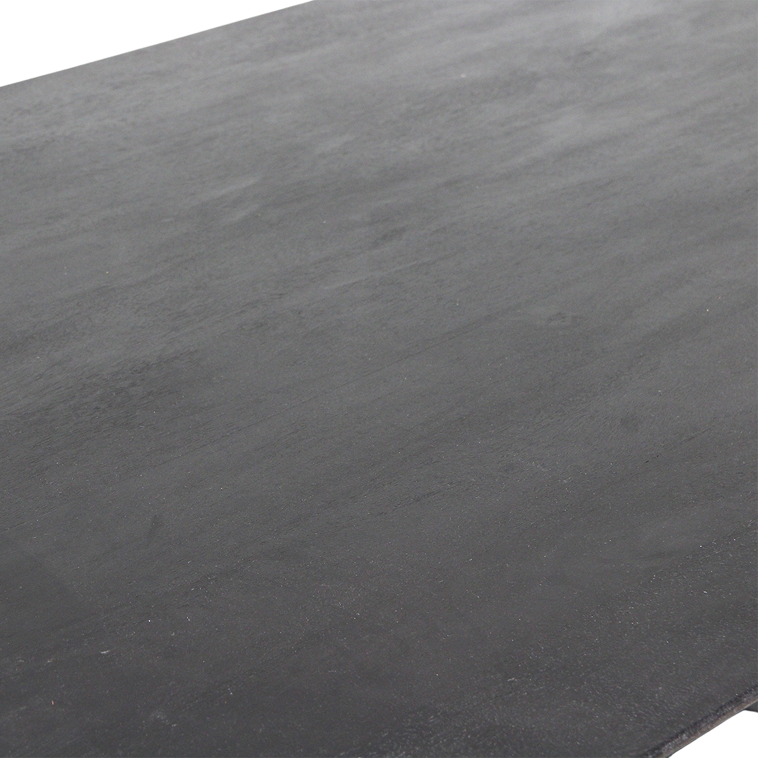 Mango Wood Dining Table - Black Bullnose Design, Closed Chassis