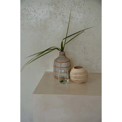 Recycled Glass Water Glass - Blue Tinted Drinking Glass