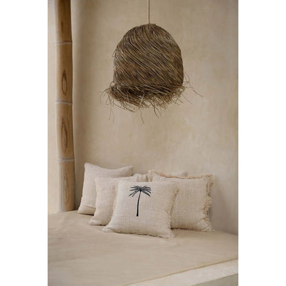 The Gili Palm Cushion Cover - Natural Black