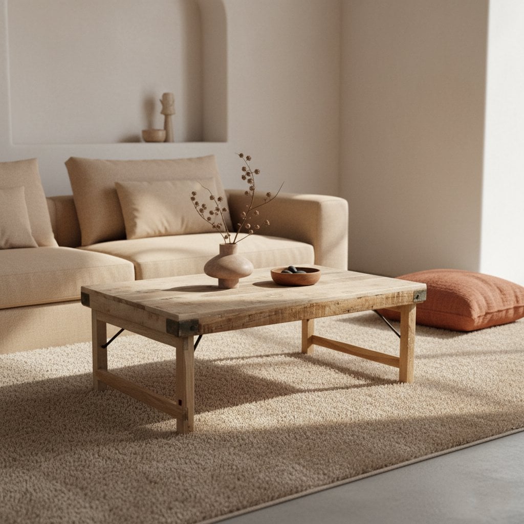 Limewash coffee table foldable