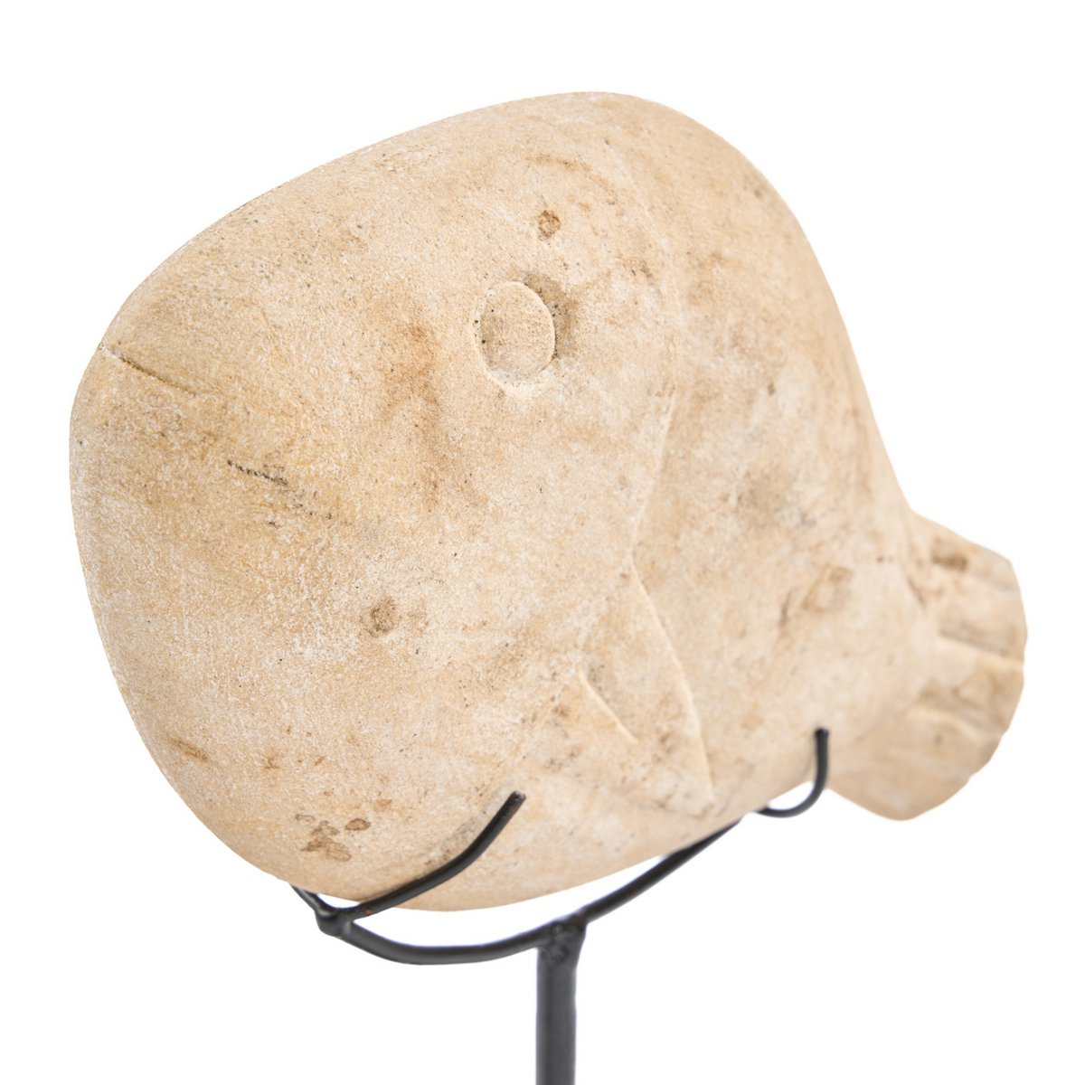 Sandstone Fish Stone Decor on Stand – Small, Natural Texture