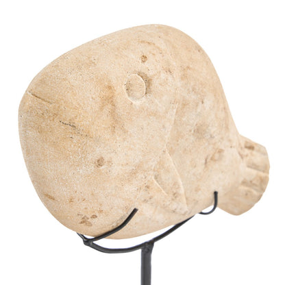 Sandstone Fish Stone Decor on Stand – Small, Natural Texture