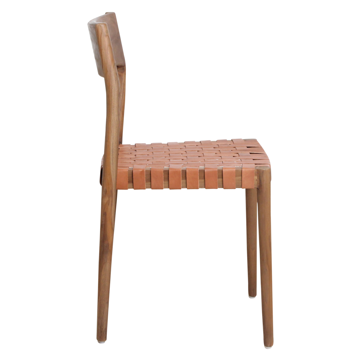 Freya teak dining room chair with leather - Natural