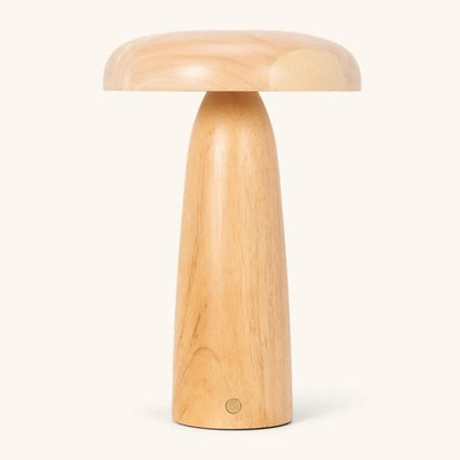 Wooden Table Lamp Light Brown | Cordless Rechargeable Dimmable
