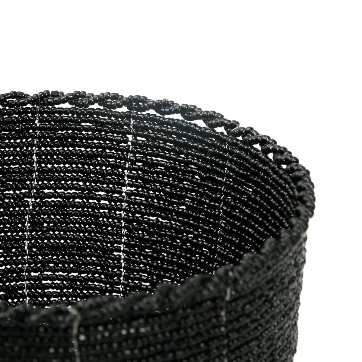 Black Beaded Candy Bowl – Decorative Bowl for Home Decor, Medium
