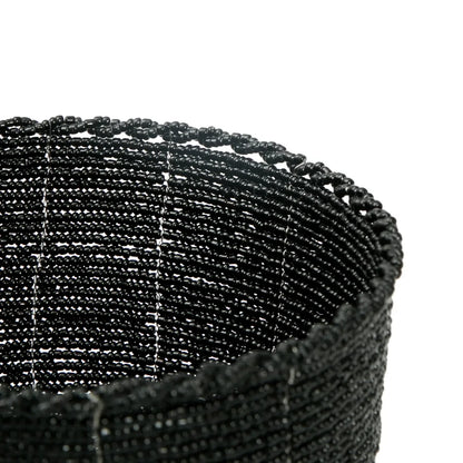 Black Beaded Candy Bowl – Decorative Bowl for Home Decor, Medium