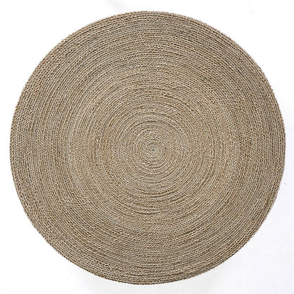 Seagrass Pouffe Ottoman - Natural Woven Footstool - 100cm
