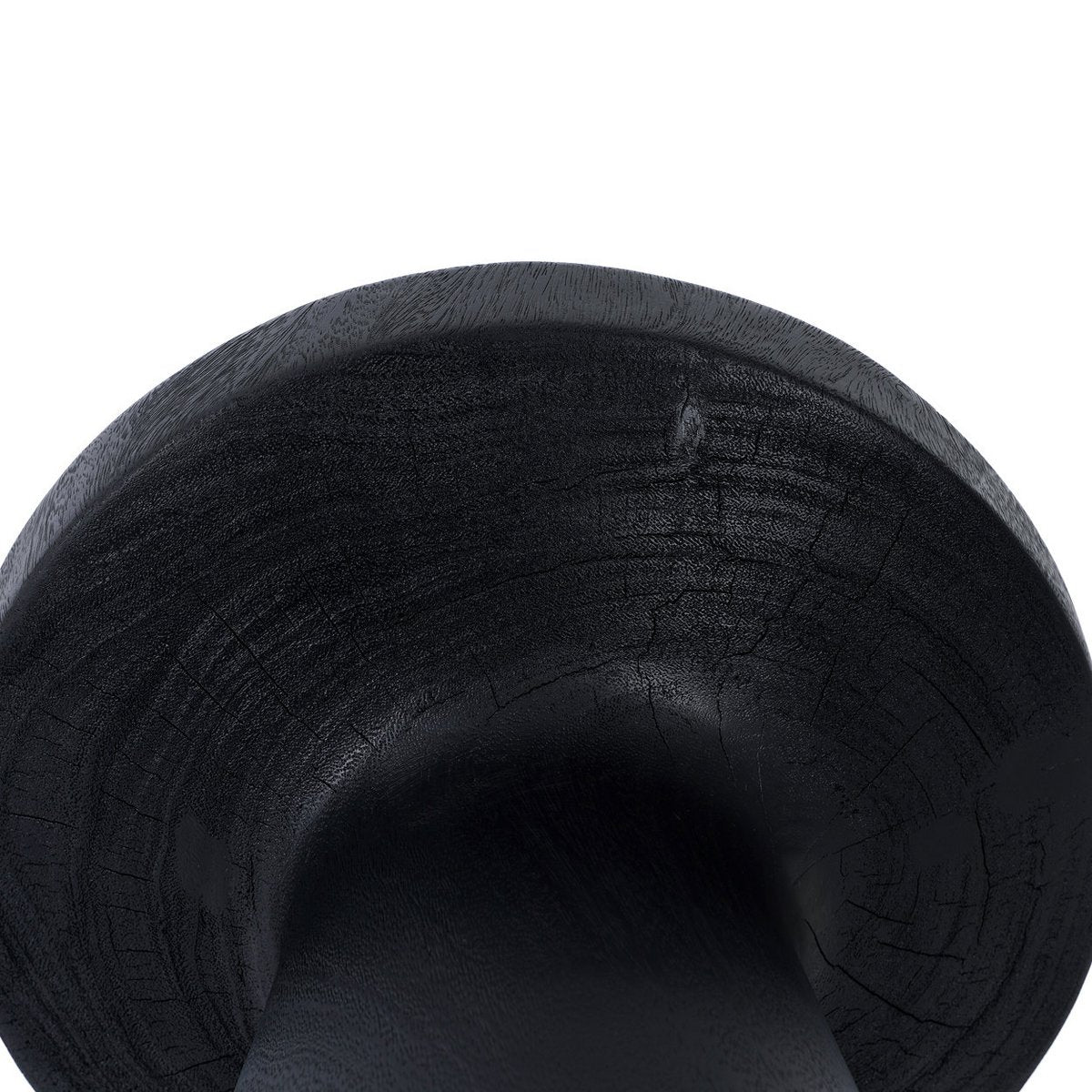 Suar Wood Side Table - Black Modern Accent Table