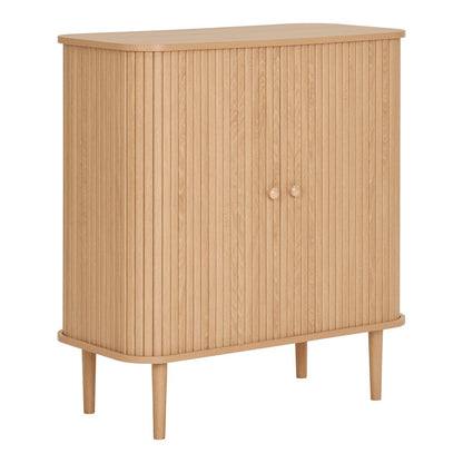 Natural Wood Sideboard - Nikko MDF & Pine Storage Cabinet, 80cm