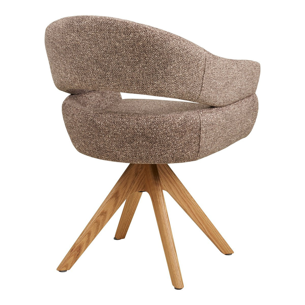 Dover Dining chair with swivel, brown, natural oak legs, HN1323