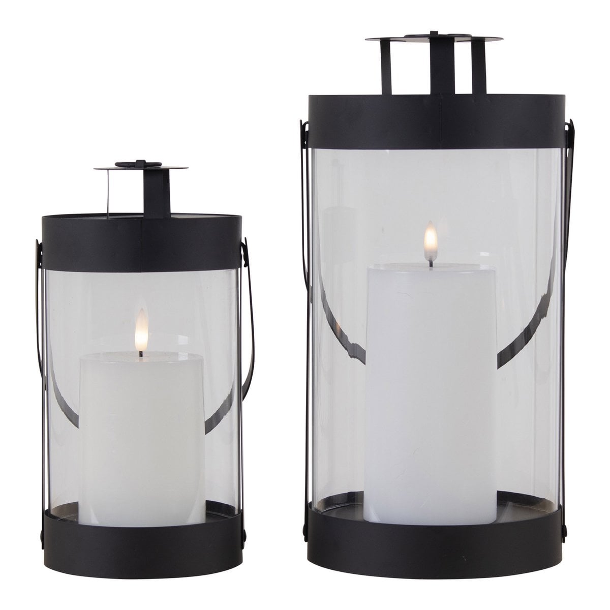 Bondi Lanterns - Black, Steel/Glass - Set of 2