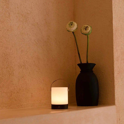 Avery Dark Brown Rechargeable Wooden Table Lamp | Leather Strap, Cordless & Dimmable