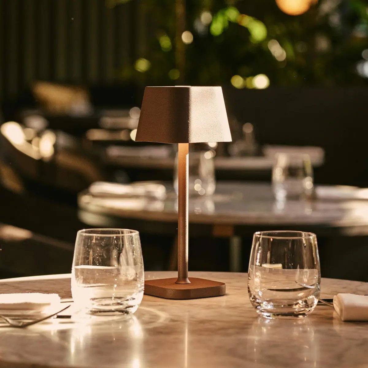 Cordless Table Lamp - Mocha Brown Rechargeable Dimmable Lamp