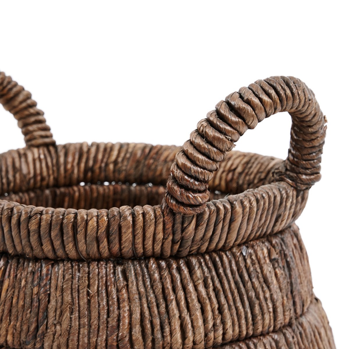 Banana Leaf Storage Basket – Handwoven Triangular Basket with Handles