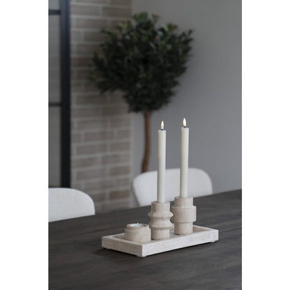 Travertine Candle Holder - Natural Stone Accent