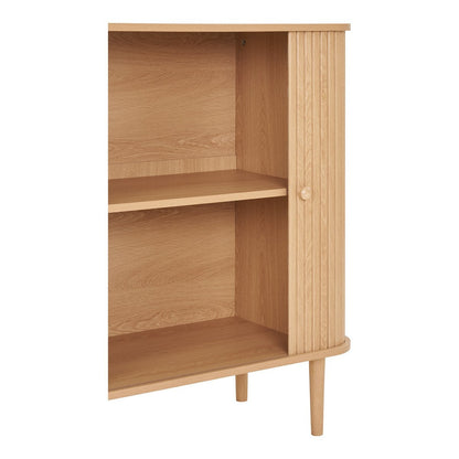 Natural Wood Sideboard - Nikko MDF & Pine Storage Cabinet, 80cm