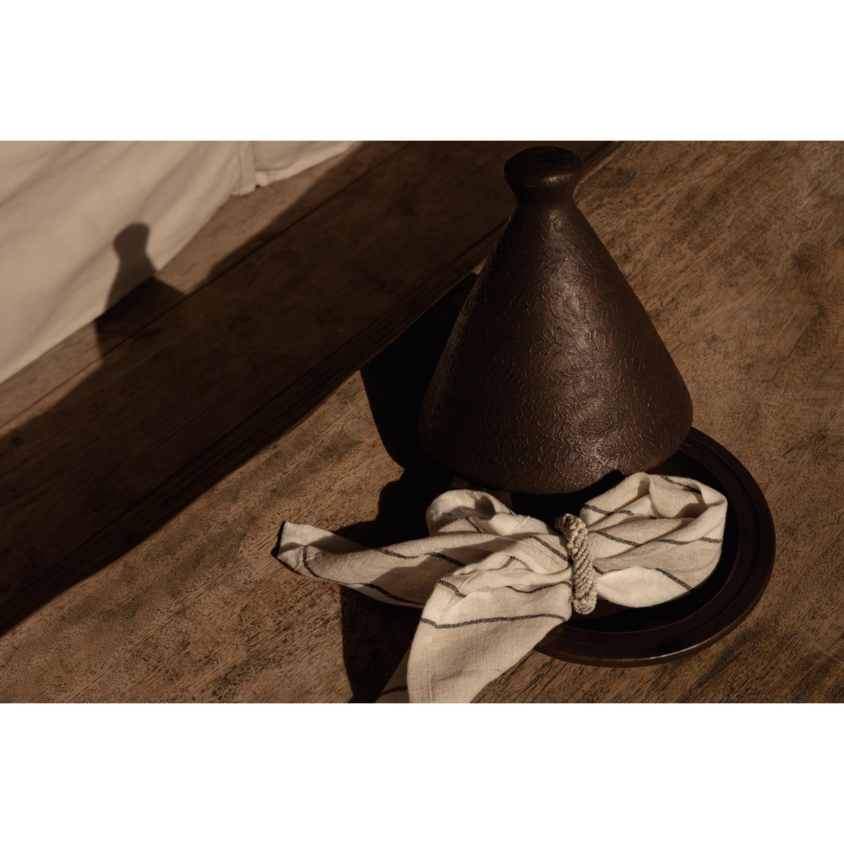 Linen Napkin - Black and White Stripe - 45x45 cm