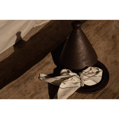 Linen Napkin - Black and White Stripe - 45x45 cm
