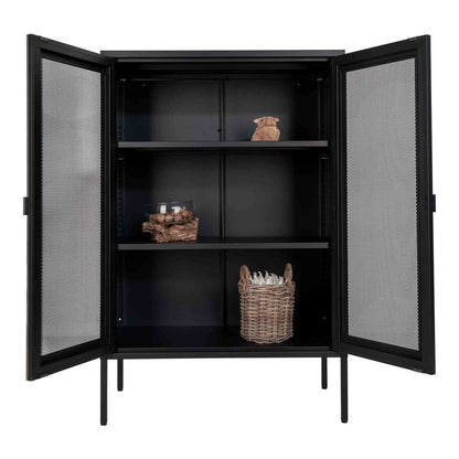 Black Steel Display Cabinet - Modern Industrial Style - 80x40x120 cm