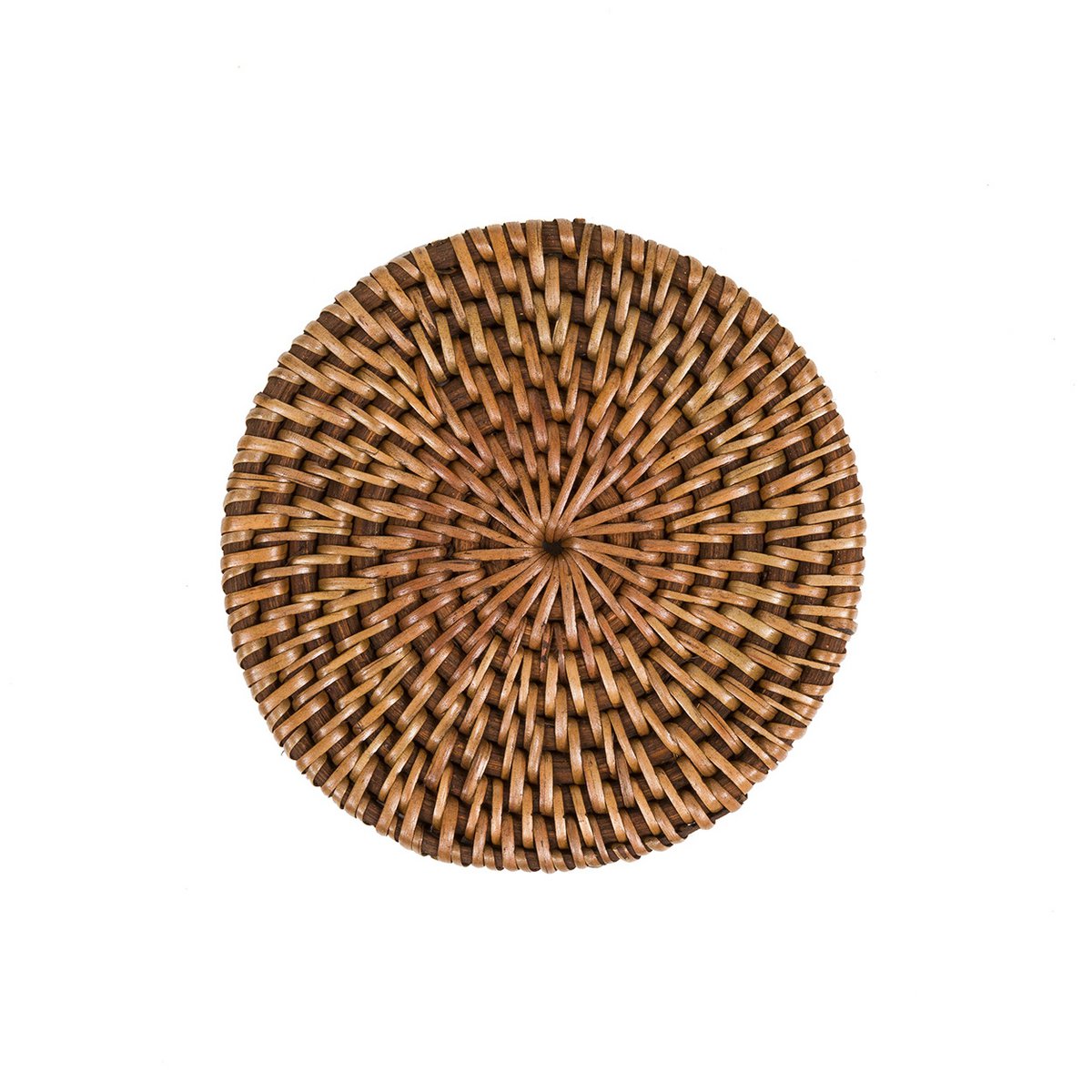 Rattan Coaster - Natural Brown Handwoven Tropical Drink Coaster