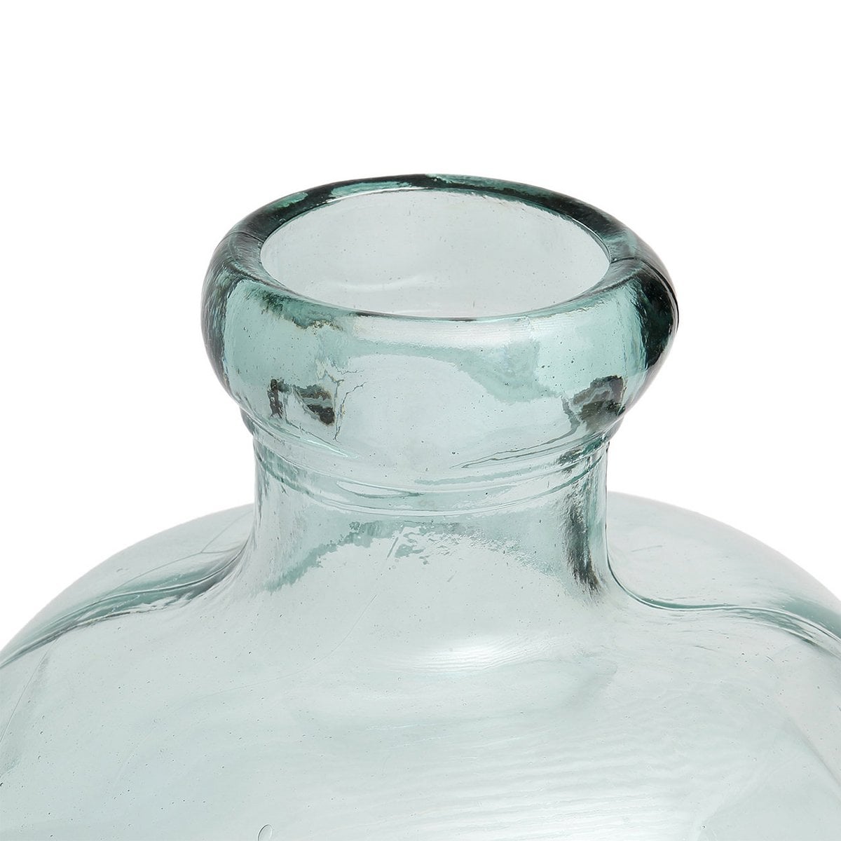 Blue Glass Vase - Modern Sculptural Vase for Home Decor